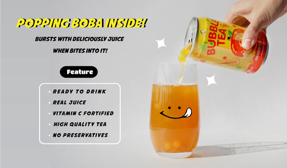 Best Sale for Beverage Wholesalers: 320ml * 24 Bottles of Taiwan Peach Bubble Milk Tea Canned Drink Beverage with Bursti