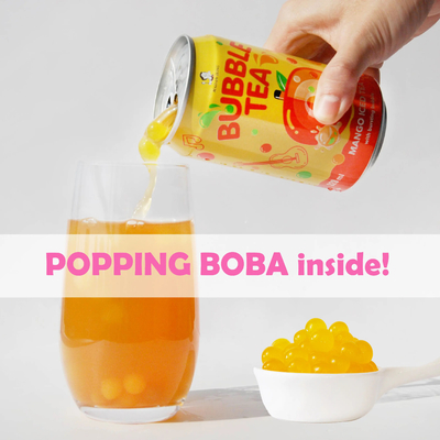 Delight in the Sweetness of Taiwan Apple Bubble Milk Tea Canned Drink with Bursting Boba - A Fun and Flavorful Beverage