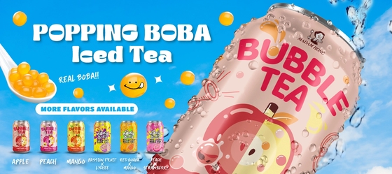 Delight in the Sweetness of Taiwan Apple Bubble Milk Tea Canned Drink with Bursting Boba - A Fun and Flavorful Beverage