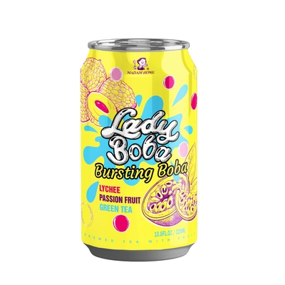 Pear and Cantaloupe Blended Fruit Tea with Popping Boba - A Refreshing and Exotic Beverage Delight for Bubble Tea