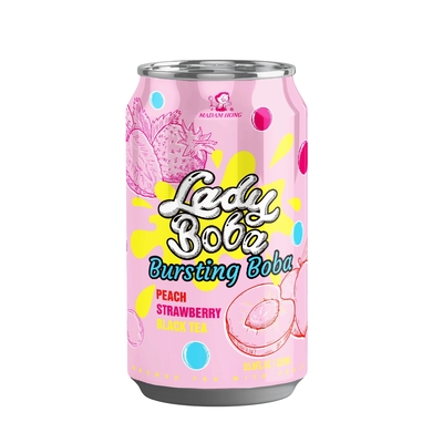 Pear and Cantaloupe Blended Fruit Tea with Popping Boba - A Refreshing and Exotic Beverage Delight for Bubble Tea