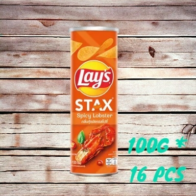 Bulk Savings: Lay's Stax Spicy Lobster 100g x 16 Packs - A Top-Selling Flavor