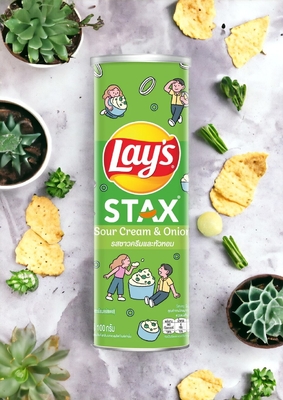 Stack Up Flavor with Lay's Stax Sour Cream &amp; Onion - 100g - Wholesale Asian Snack