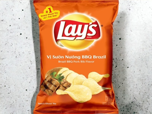 Lay's Brazil BBQ Pork Rib Flavor Chips - Bulk Case of 40 Packs (90g Each) for Wholesale and Retail