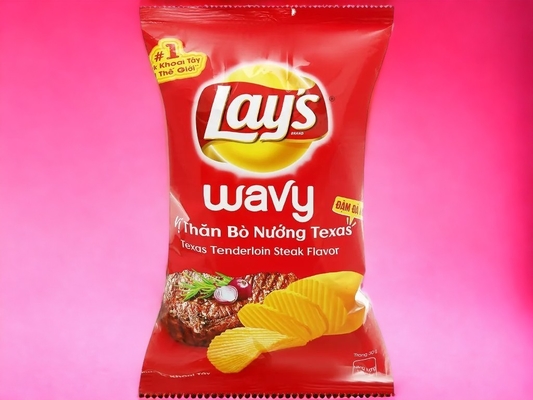 Lay's Wavy Manhattan Steak Chips - 40 -Pack Bulk Case (90g Each) for Wholesale &amp; Retail Sales