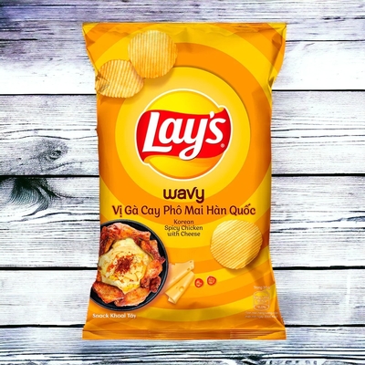 Lay's Korean Spicy Chicken with Cheese Chips in Bulk - 40PCS x 90g Packs for Retail &amp; Wholesale Markets