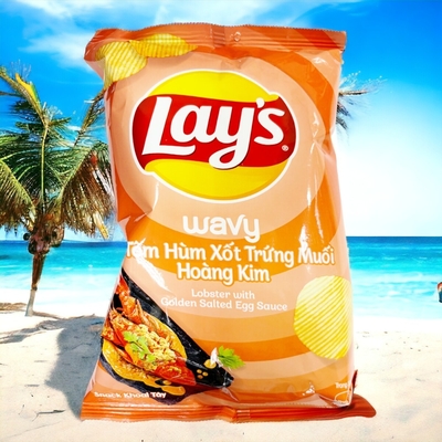 Lay's Lobster with Golden Salted Egg Sauce Chips - Bulk Sales Case for Retailers &amp; Wholesalers - 56G *100 PCS