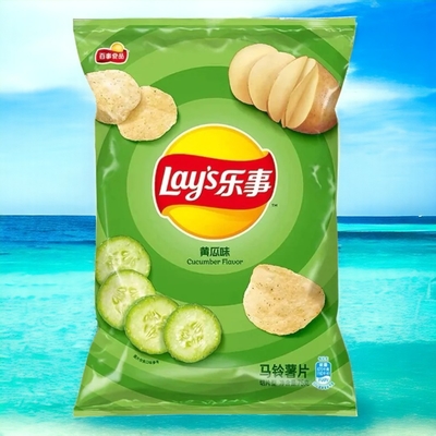 Lay's cucumber Flavor Chips - 135 g Packs, 14  - MEGA PACKS Count Wholesale Case- Asian Snack Supplier - China Origin
