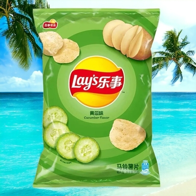 Lay's cucumber Flavor Chips - 135 g Packs, 14  - MEGA PACKS Count Wholesale Case- Asian Snack Supplier - China Origin