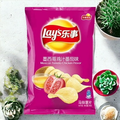 Wholesale Bulk Case of 14 - Lay's  Mexican Tomato Chicken  Flavor Chips 135g - Authentic Asian Snack from China
