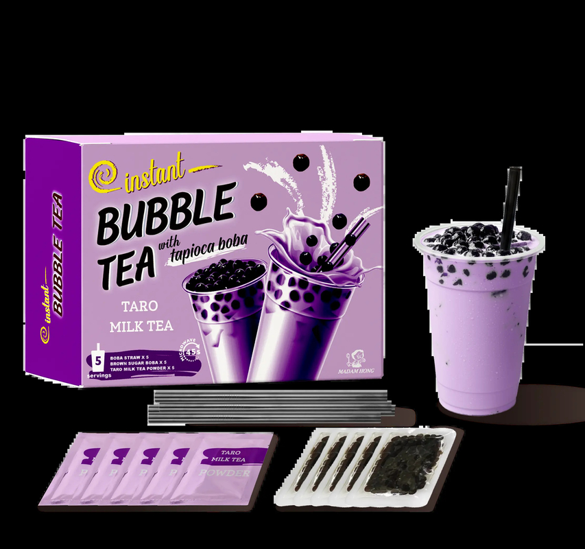 Premium Supply - Bubble Tea kit boba tea kit 5 serves - Taro Milk Tea Set. Milk Tea set.