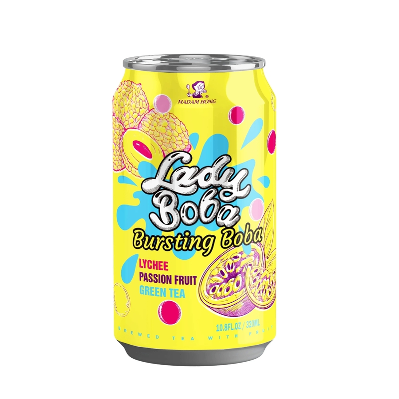 Passion Fruit with Lychee Bursting Boba Bubble Tea - 320ml - Your Supplier for Wholesale and Retail Bubble Tea Products